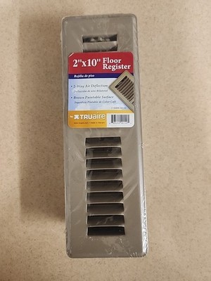 Tru Aire 2-Way Powder Coat Brown Steel Floor Registers 2'' x 10'' Vents New Sealed
