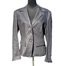 Classiques Entier 100 Linen Blazer M Black Tailored Career Old Money Minimalist