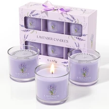Lavender Candle, Scented Candles Gift Set for Stress Relief, 6 Votive Candles...