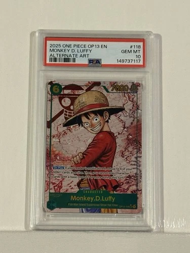 Monkey D. Luffy OP13-118 PSA 10 2025 One Piece Carrying on His Will SEC Alt Art