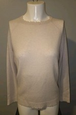 Womens Minnie Rose Cashmere Sweater M Medium Beige Long Sleeve Top