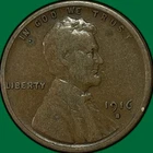 1916-S Lincoln Wheat Cent Fine F Coin #34925