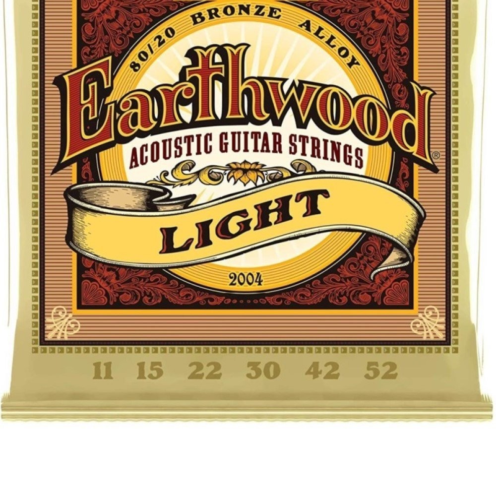 Ernie Ball Acoustic Guitar Strings Earthwood Light 80/20 Bronze P02004 2pk
