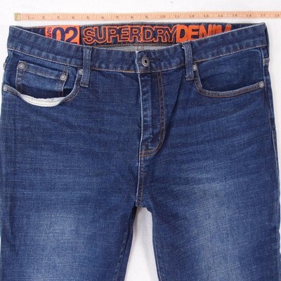 Herrens SuperDry 02 TRAVIS Slim Skinny Elasthan Blau Jeans W33 L34