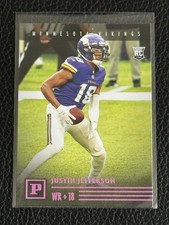 Justin Jefferson RC 2020 Chronicles Panini Card #PA-23 Pink Parallel Rookie. rookie card picture