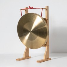 Wooden Gong Stand Wind Chime Wood Stand Portable Display up to 40cm Gongs for