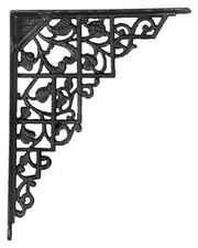 B&P Lamp 9" Iron Shelf Bracket, Flower & Vines, Pair