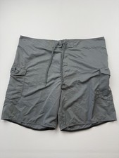 Ron Jon Swim Trunks Mens 44 Gray Board Shorts Cargo Pockets Drawstring Surf