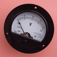 DC 0-20V Ronde Analogique Voltmètre Analog Voltmeter Jauge de voltmètre 65C5