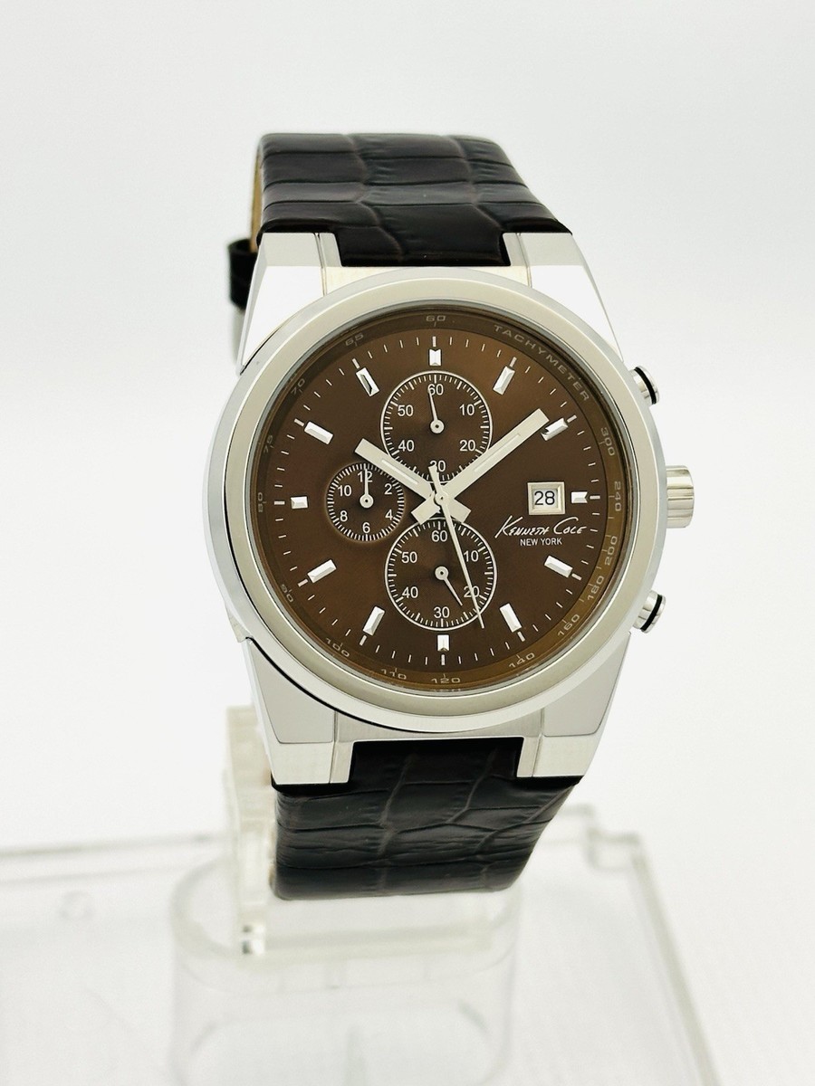 Kenneth Cole KC1766 Men's Multifunction Chronograph Croco-embossed