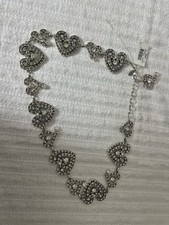 Vintage Crystal Heart Rhinestone Studded Women's Belt Exquisite Small NWT Bling