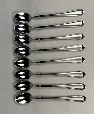 Set Of 8 Wallace Summerset Frost 18/10 Ice Tea spoons Flatware Spoon 7.5 