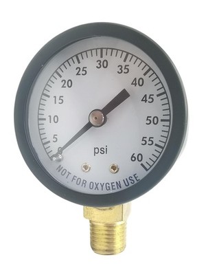 80960BU Pool Spa Filter Water Pressure Gauge (0-60 PSI 1/4-Inch Pipe Thread 2...