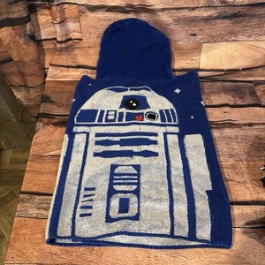 Star Wars R2-D2 Hooded Poncho Kids Bath Pool Beach Towel 100% Cotton Blue Droid