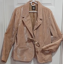 Y2K Old Navy Crushed Velvet Blazer, Beige: Sz XXL