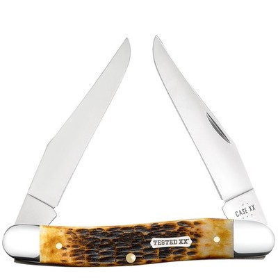 CASE XX KNIVES MUSKRAT - BURNT AMBER BONE - TESTED XX DOGBONE SHIELD MUSKRAT CS