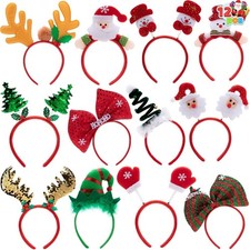 12 Packs Christmas Headbands 3D Head Hat Headbands for Kids Adults ONE SIZE