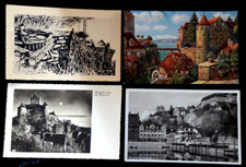 64040 4 Postcards Meersburg Lake Constance Castle And Old Mill 1930