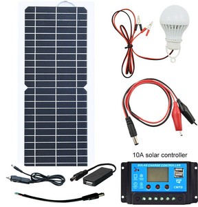 12v 10w Portable Solar Panel Kit 10a Controller For Rv Car Camping