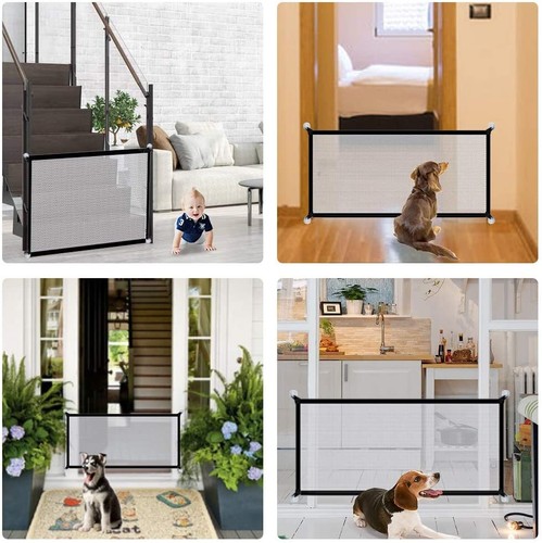 2Pcs Dog Safety Gate Pet Safe Mesh Fence Portable Folding Baby Safety Gate O6H0 - Picture 3 of 12