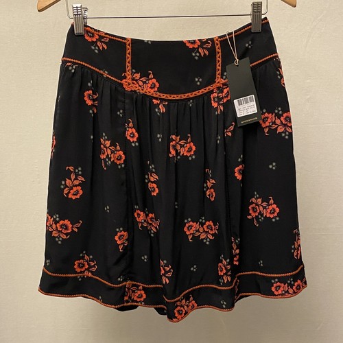 Scotch & Soda NWT Raffia Town Mini Skirt Black Orange Floral Size Small New - Picture 12 of 13