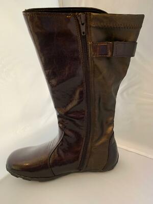 Boots Girls Brown Patent Leather Boots Kenneth Cole NEW  display picture 2