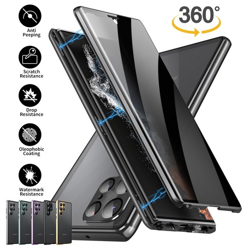 For Samsung Galaxy S24S23S22S21 Privacy Screen AntiSpy Glass Case Magnetic Cover