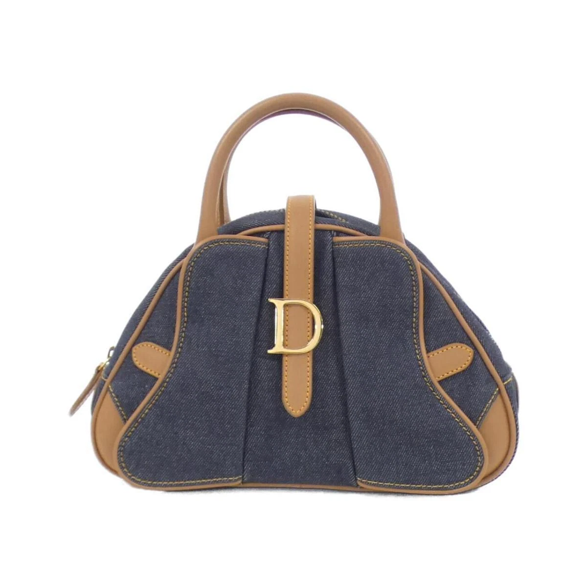SAC À MAIN AUTHENTIQUE CHRISTIAN DIOR VINTAGE DENIM BLEU BEIGE F/S