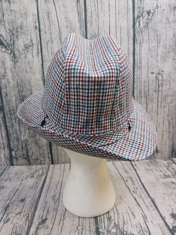 Sombrero Stetson Vintage Hombre Cuadros Fedora Talla (7) Usado, Excelente Estado Foto 3 de 4