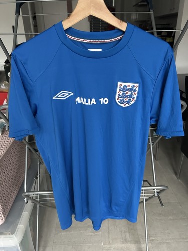 Vintage Mens Umbro England 11 Barnes Blue Football Top T Shirt Size Medium