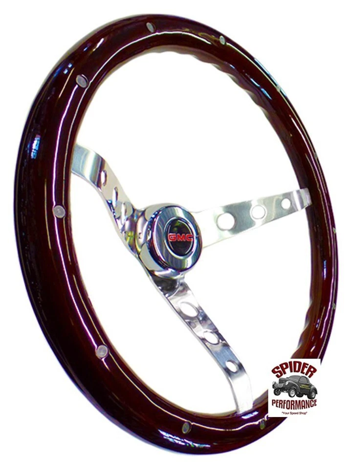 1970-1973 Jimmy Suburban GMC pickup wood steering wheel 15" CLASSIC MAHOGANY - Image 2 of 4