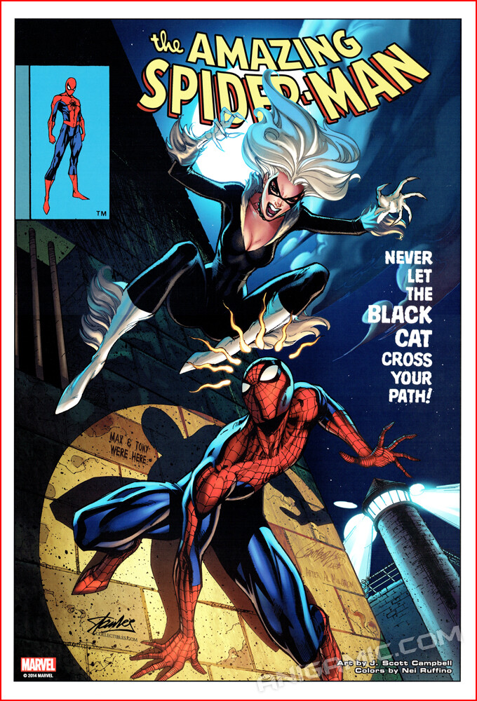 BLACK CAT Amazing Spider-Man #8 ART PRINT J Scott Campbell STAN