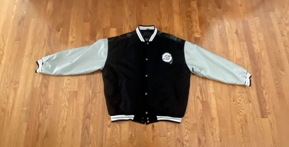 Retro CHRYSLER Jacket Mens XXL Faux Leather/Wool Varsity Letterman Bomber - Image 3 of 4