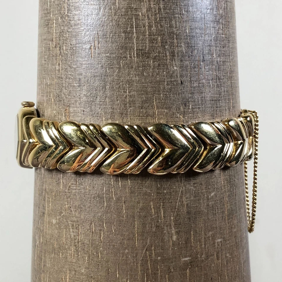 Pulsar Women V400-5350 Fashion Gold Tone Hexagonal Quartz 16mm Watch 7 1/4" - Image 3 of 4