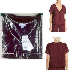 Splendid Womens Cropped Short Sleeve Lounge Pajama Top Fig Choose Size New