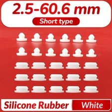 White Short Silicone Rubber Grommet Plug Bungs Cable Wiring Protect Bushes