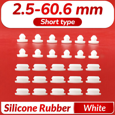 White Short Silicone Rubber Grommet Plug Bungs Cable Wiring Protect Bushes