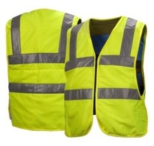 Pyramex CV200M Evaporative Cooling Vest, HI Vis Class 2 Vest Adjustable M/XL