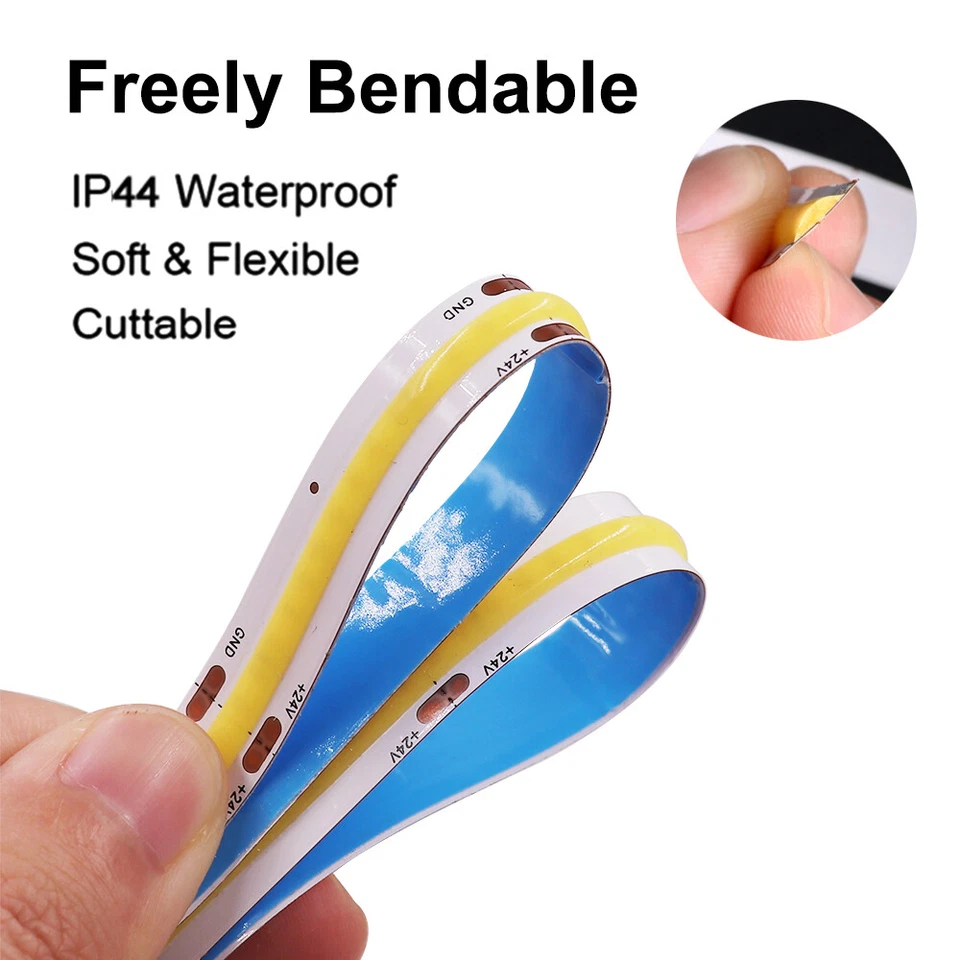 Tira LED DC24V RGB COB 320 384 528 768 LED Cinta Lineal Flexible Alta Densidad 5M Foto 4 de 4