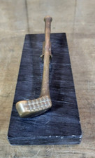 Vintage Brass Golf Club Note Holder / Desk Organizer / Paper Clip / Paper Weight
