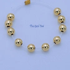 3mm 18k Solid Gold Smooth Round Ball Sphere Bead Spacer (10)