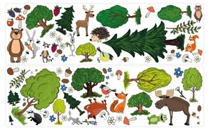 Wald, Hirsch, Fuchs, Elch, Waschbär, Abenteuer, boho, Waldtiere,  Kinderzimmer für Jungs - Spoonflower