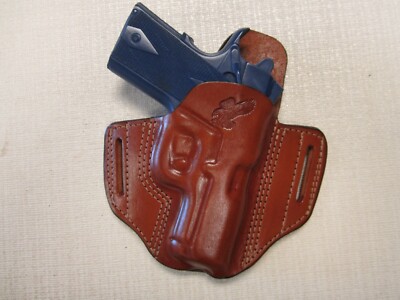 kimber ultra carry ll & colt defender 3'' BROWN leather OWB pancake holster
