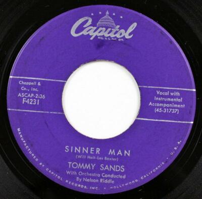 Tommy Sands, Sinner Man - Bring Me Your Love, Capitol Records F 4231