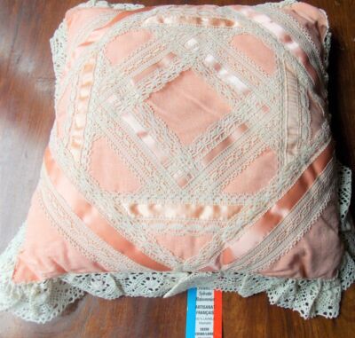 Coussin rectangle dentelles coton violet 50 cm | Leroy Merlin