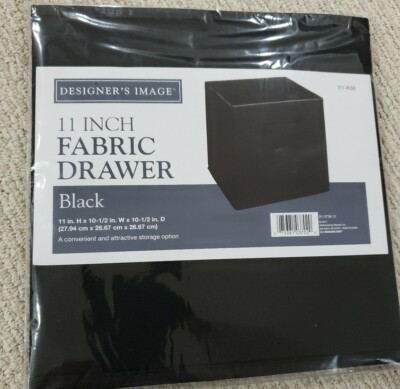 Designer's Image 11'' x 10.5'' x 10 5'' Fabric Drawer, Black, Foldable, New.