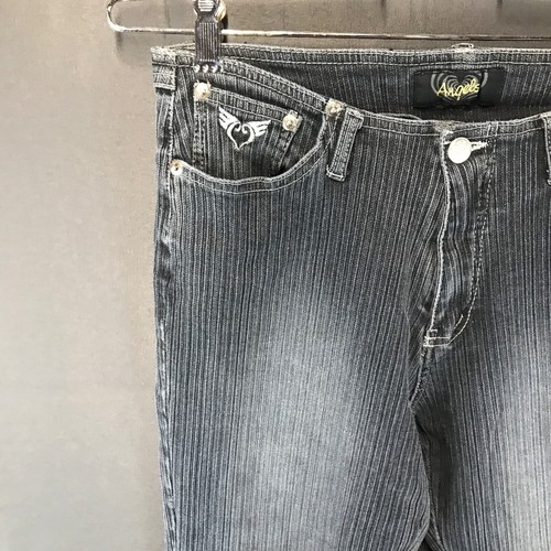 Vintage 2000s Angels Low Rise Bootcut Flare Denim Jeans Y2K Women's Sz 11 Black - Picture 2 of 18