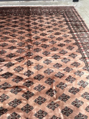 Hand-Woven Wool, Silk Princess Bokhara Area Rug, 8.9' x 11.8' - Afbeelding 9 van 11