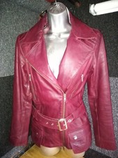 Plum Genuine Leather Biker Jacket