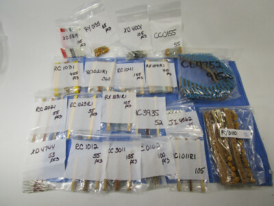 Huge Lot of Assorted Resistors Capacitors Other Repair Parts For Circuit Boards